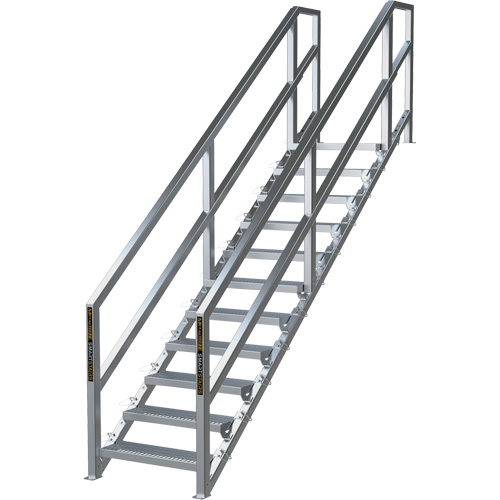 SmartStairs 11-16 Steps Modular Construction Stair System, 120" H Auto-Cam