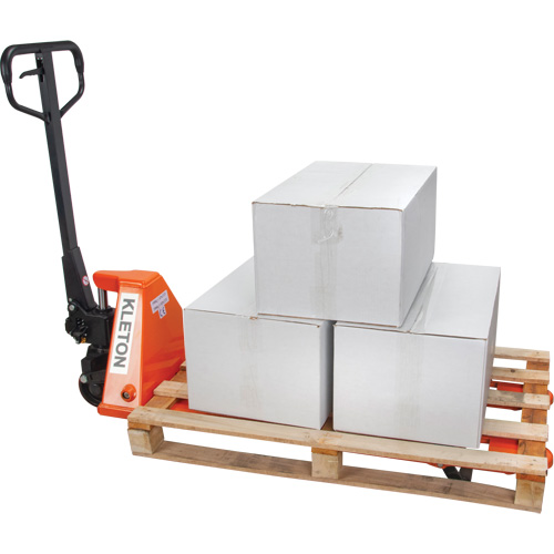 Low Profile Hydraulic Pallet Trucks, 48" L x 20.5" W, 3300 lbs. Cap. Auto-Cam