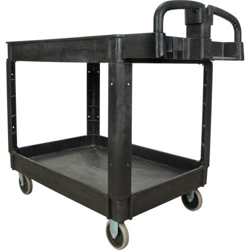 Utility Cart, 2 Tiers, 25-5/8" x 33-1/2" x 43-3/4", 550 lbs. Capacity Auto-Cam