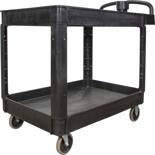 Utility Cart, 2 Tiers, 25-5/8" x 33-1/2" x 43-3/4", 550 lbs. Capacity Auto-Cam