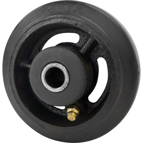 Mold-On Rubber Wheel, 4" (102 mm) Dia. x 1-1/2" (38 mm) W, 350 lbs. (158 kg.) Capacity Auto-Cam