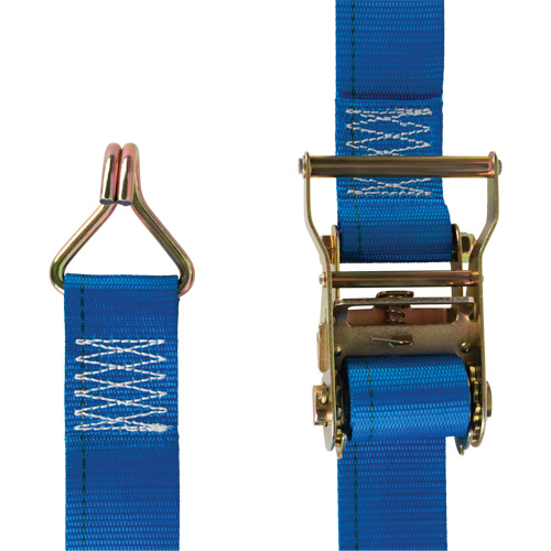 Tendeur d'arrimage utilitaire robuste, Crochet en J, 2" la x 20' lo, Charge d'utilisation 500 lb (227 kg) Auto-Cam