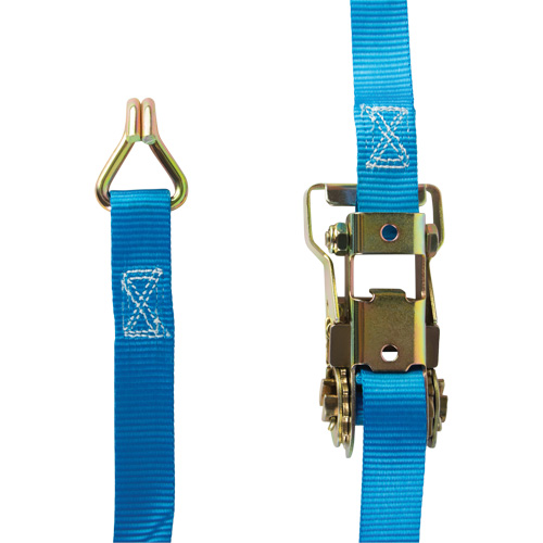 Ratchet Strap, J-Hook, 16' W x 1" L, 835 lbs. (379 kg) Working Load Limit Auto-Cam