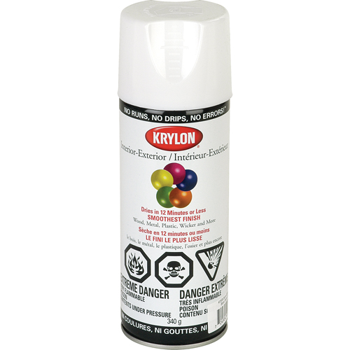 Industrial Acryli-Quik Lacquer, White, Semi-Gloss, 12 oz., Aerosol Can Auto-Cam