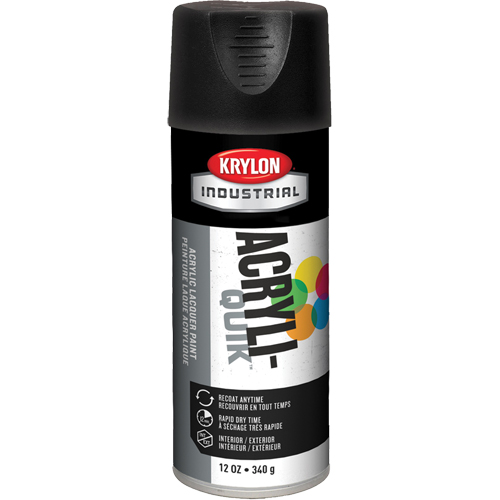 Industrial Acryli-Quik Lacquer, Black, Ultra-Flat, 12 oz., Aerosol Can Auto-Cam