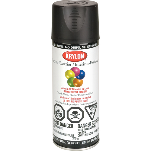 Industrial Acryli-Quik Lacquer, Black, Semi-Flat, 12 oz., Aerosol Can Auto-Cam