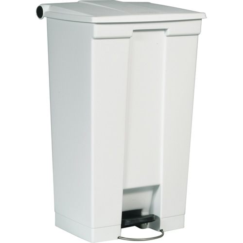 Flat Top Trash Can, Polyethylene, 23 US gal. Capacity Auto-Cam