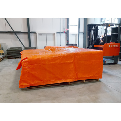 Insulated Tarps, Polyethylene, Orange, 20' x 12' x 8 mils Auto-Cam