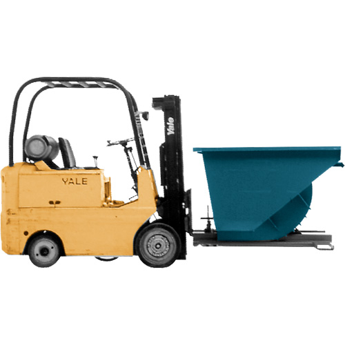 Self-Dumping Hopper, Steel, 3/4 cu.yd., Blue Auto-Cam