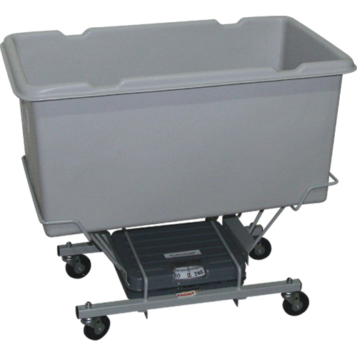 Scale Carts, Polyethylene, 33" L x 19" W x 29" H, 5 cu. Ft. Volume, 250 lbs. Capacity Auto-Cam