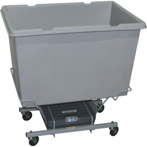 Scale Carts, Polyethylene, 33" L x 23" W x 33" H, 7 cu. ft. Volume, 250 lbs. Capacity Auto-Cam