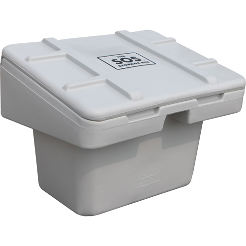 Salt Sand Container SOS, With Hasp, 30" x 24" x 24", 5.5 cu. Ft., Grey Auto-Cam