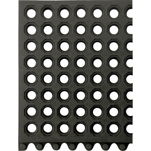 24/Seven&reg; Matting, Rubber, 3' W x 3' L, 5/8" Thick, Black Auto-Cam