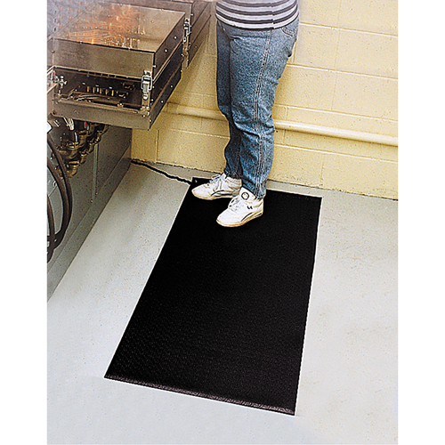 Comfort-King Anti-Static Matting, 3' W x 60' L x 3/8" T, Pebbled, Grey Auto-Cam