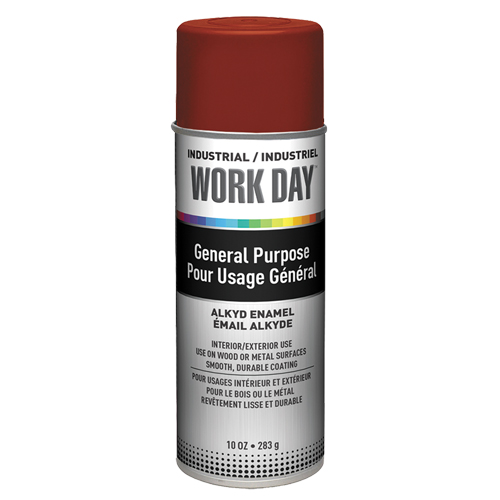 Industrial Work Day Paint, Red, Very Flat, 10 oz., Aerosol Can Auto-Cam