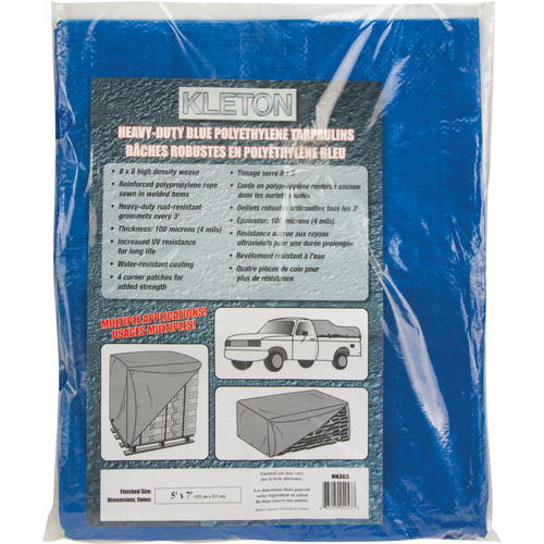 Tarp, Standard Duty, Blue, 7' x 5' x 4 mils Auto-Cam
