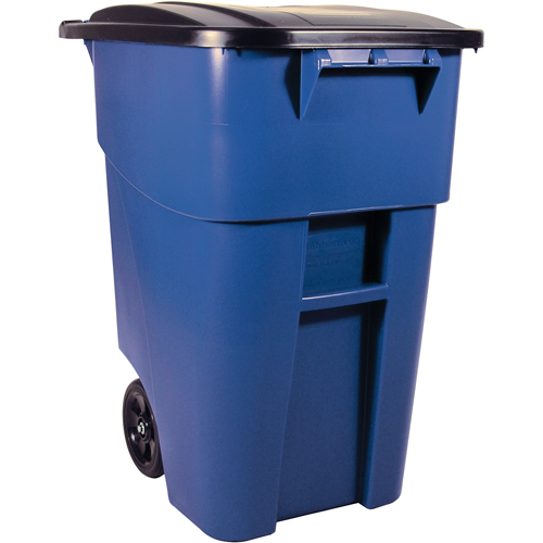 Brute&reg; Roll Out Containers, Curbside, Plastic, 50 US gal. Auto-Cam
