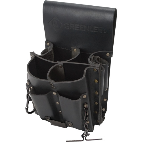 Tool Belt Pouch, Multiple Tool Holder, Leather, 8 Pockets Auto-Cam