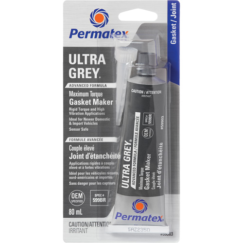 Ultra Grey&reg; Gasket Maker, Tube, 80 ml, -54°C - 260°C/-65°F - 500°F Auto-Cam