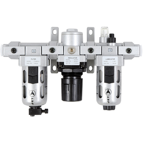 Filtre &agrave; air interm&eacute;diaire en trois parties, r&eacute;gulateur & lubrificateur AFRLMI38, 3/8" NPT Auto-Cam