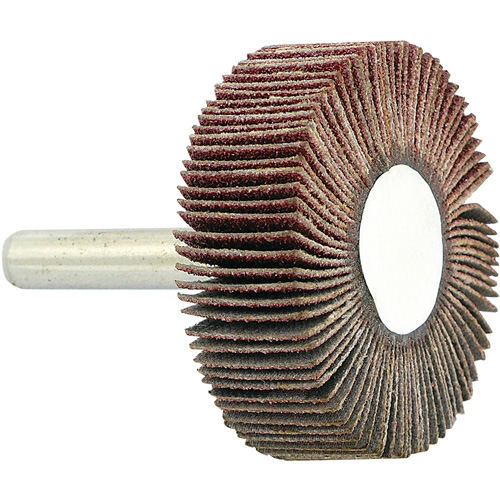 Shaft Mounted Flapwheel, 80 Grit, 1-1/2" x 1/2" x 1/4" Auto-Cam