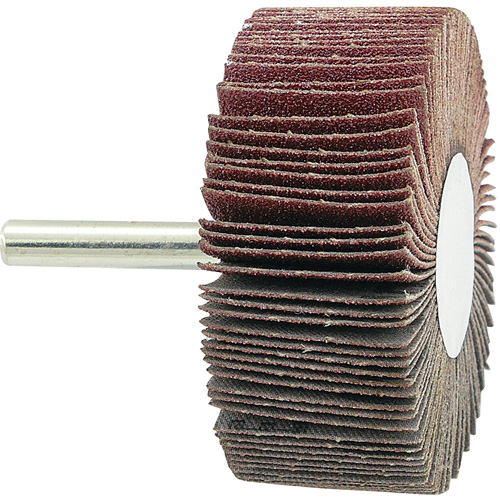 Mounted Flapwheel, 80 Grit, 2-1/2" x 1" x 1/4" Auto-Cam