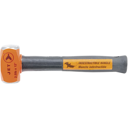 Indestructible Handle Sledge Hammer, 2.5 lbs., 12", Tubular Steel Handle Auto-Cam