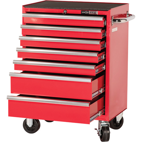 PRC2707 Pro Series Roller Cabinet, 7 Drawers, 27" W x 16" D x Red Auto-Cam
