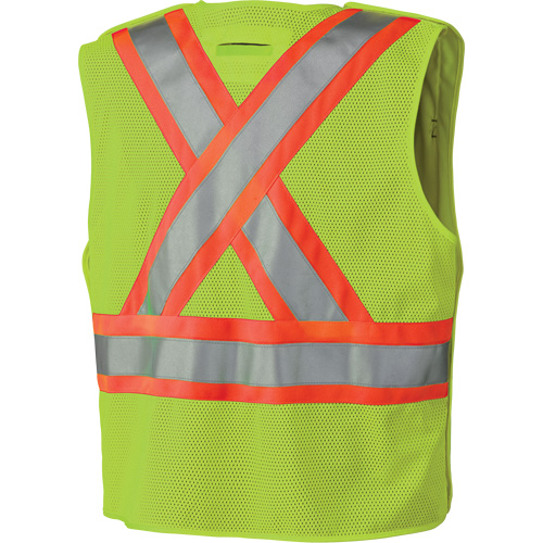 6936 Veste de s&eacute;curit&eacute; d&eacute;tachable en 5 points, Jaune lime haute visibilit&eacute;, 2T-Grand, Polyester Auto-Cam