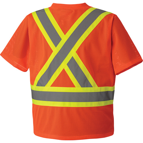 5994 High-Visibility Safety T-Shirt, Polyester, 2X-Large, High Visibility Orange Auto-Cam