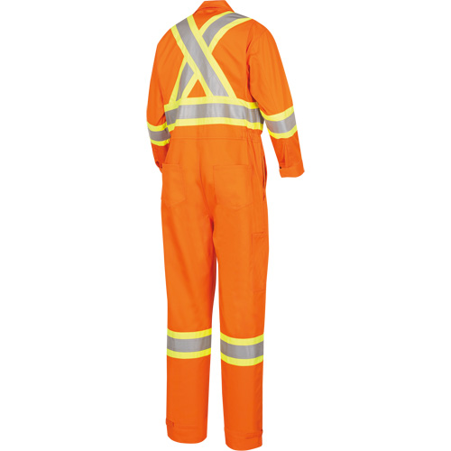 5555 High Visibility FR Rated & Arc Rated Safety Coveralls, Size 36, High Visibility Orange, 11 cal/cm² Auto-Cam