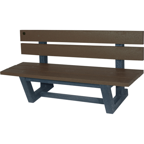 Bancs de parc d'ext&eacute;rieur, Plastique recycl&eacute;, 60" lo x 22-13/16" la x 29-13/16" h, Ombre Auto-Cam
