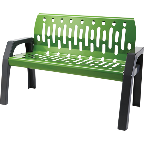 Stream Benches, Steel, 48" L x 48" W x 34" H, Green Auto-Cam