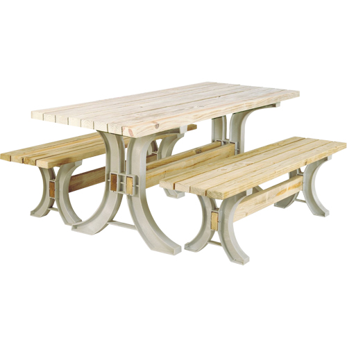 Trousse de table &agrave; pique-nique et bancs 2x4 Basics, 8' lo x 30" la, Sable Auto-Cam