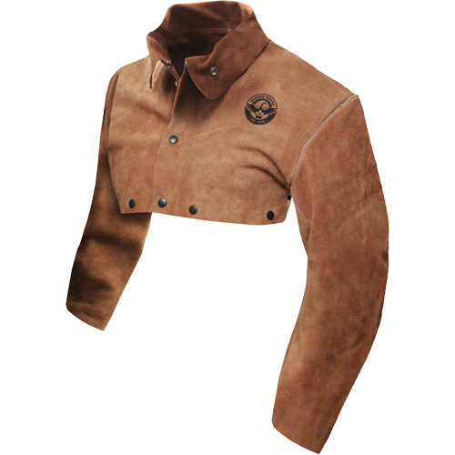 Plastron &agrave; manches en cuir de qualit&eacute; standard, T-Grand, Brun Auto-Cam