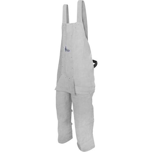 Leather Welding Apron, Split-Leg Bib, Pearl Grey Auto-Cam