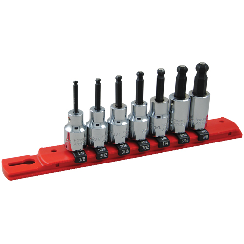 SAE Ball-Nose Socket Set, 7 Pcs Auto-Cam