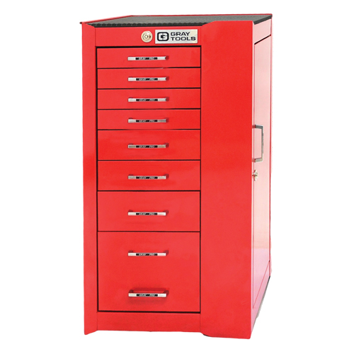 PRO+ Series Roller Cabinet, 8 Drawers, 19" W x 19" D x 36-1/2" H, Red Auto-Cam
