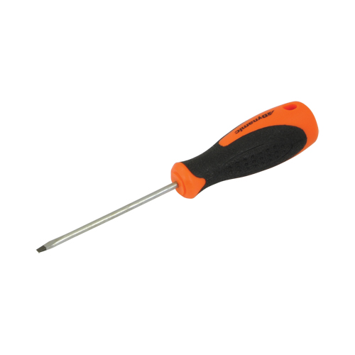 Slotted Screwdriver, 1/8" Tip, Round, 6" L, Cushion Grip Handle Auto-Cam