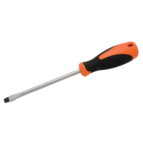 Slotted Screwdriver, 5/16" Tip, Round, 10-5/8" L, Cushion Grip Handle Auto-Cam