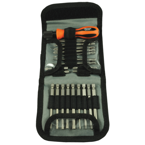 Multibit Screwdriver, 6-1/2" L, Cushion Grip Handle Auto-Cam