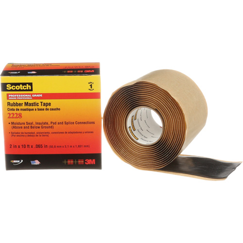 Ruban de mastic de caoutchouc 2228 Scotch, 50,8 mm (2") x 3 m (10'), Noir Auto-Cam