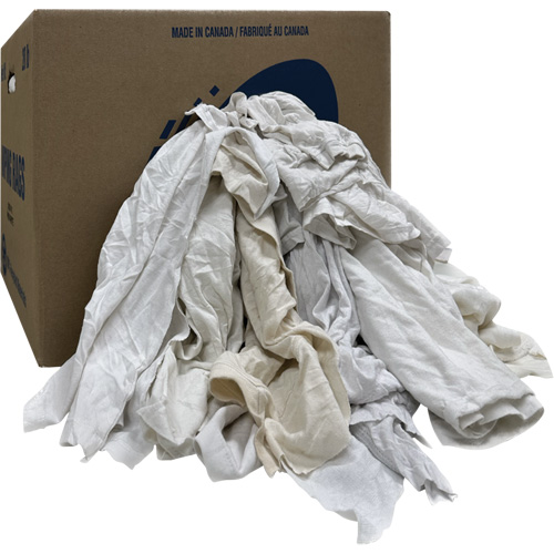 Boîte de chiffons d'essuyage, Ganzie, Blanc, 20 lb Auto-Cam
