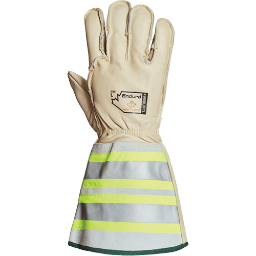Endura&reg; Deluxe Winter Lineman Gloves with 6" Reflective Cuff, Large, Horsehide Palm, Fleece Inner Lining Auto-Cam