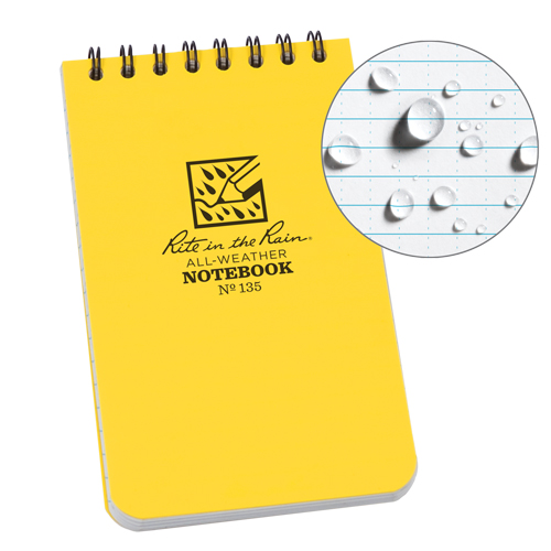 Carnet de notes de poche &agrave; spirale, Couverture souple, Jaune, 100 Pages, 3" , 5"  Auto-Cam