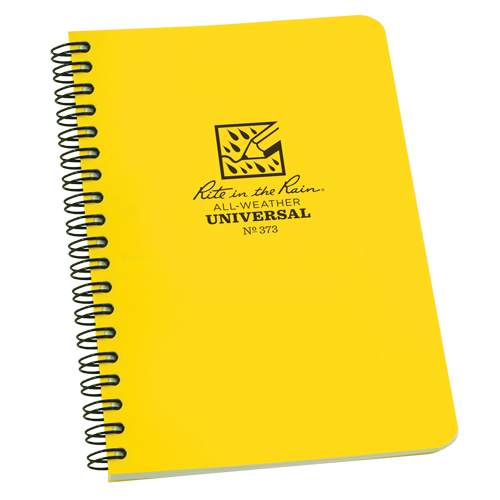Carnet de notes de poche &agrave; spirale lat&eacute;rale, Couverture souple, Jaune, 64 Pages, 4-5/8" , 7"  Auto-Cam