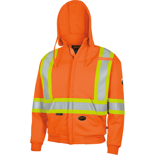 338SF Capuche &agrave; fermeture &eacute;clair ignifug&eacute;e, Hommes, T-Grand, Orange haute visibilit&eacute;, 22 cal/cm² Auto-Cam