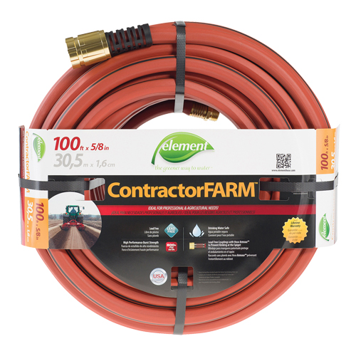 Contractor/FARM Water Hose, PVC, 5/8" dia. x 100' Auto-Cam