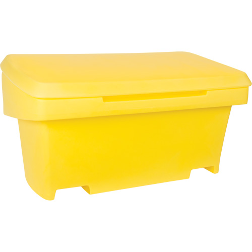 Heavy-Duty Outdoor Salt and Sand Storage Container, 24" x 48" x 24", 10 cu. Ft., Yellow Auto-Cam