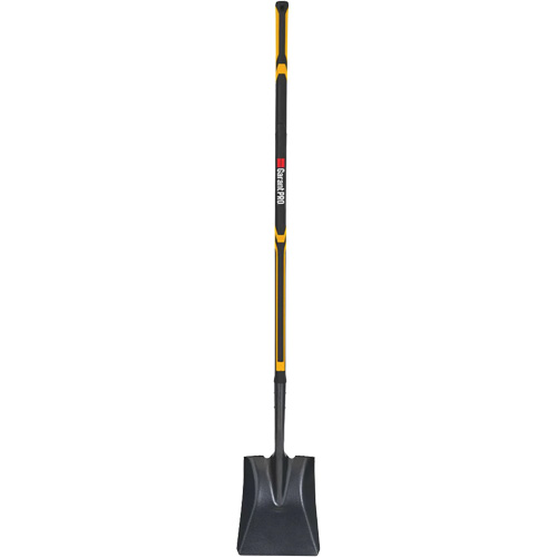 Pro Square Point Shovel, Fibreglass, Tempered Steel Blade, Straight Handle, 48" Long Auto-Cam